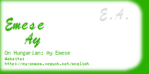 emese ay business card